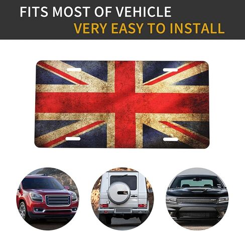 British Flag Quality Aluminum License Plate Cover Novelty Tag License Plate Decorative Car Front License Plate 6x12 Inch in Saudi Arabia