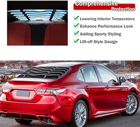Goupgo غطاء واقي من الشمس للزجاج الأمامي ABS متوافق مع Toyota Camry 2018 2019 2019 2011 بوصة GT Lambo Style أسود مطفي in Kuwait
