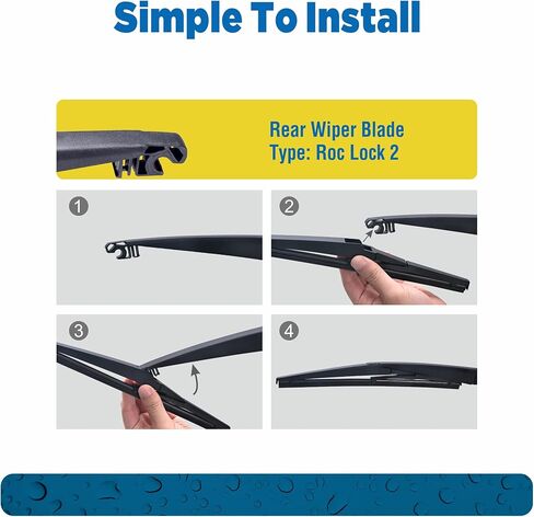 14 بوصة (14A) استبدال شفرة ممسحة الزجاج الأمامي الخلفية لسيارة جيب شيروكي 22-14، CX-5 21-13، CX-7 12-07، CX-9 21-07، xB 15-08، C-HR 22-18+ المزيد من شفرة الممسحة الخلفية in Kuwait