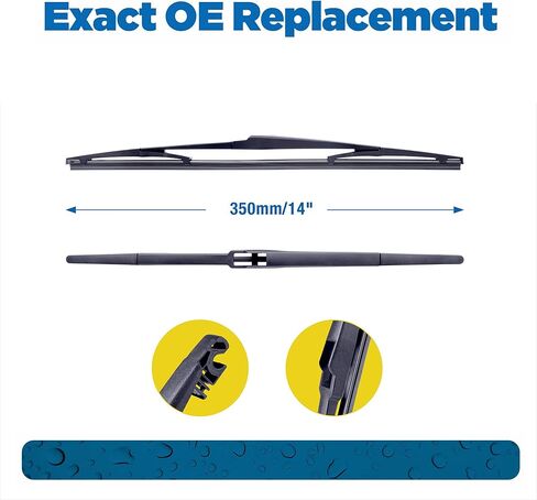 14 بوصة (14A) استبدال شفرة ممسحة الزجاج الأمامي الخلفية لسيارة جيب شيروكي 22-14، CX-5 21-13، CX-7 12-07، CX-9 21-07، xB 15-08، C-HR 22-18+ المزيد من شفرة الممسحة الخلفية in Kuwait