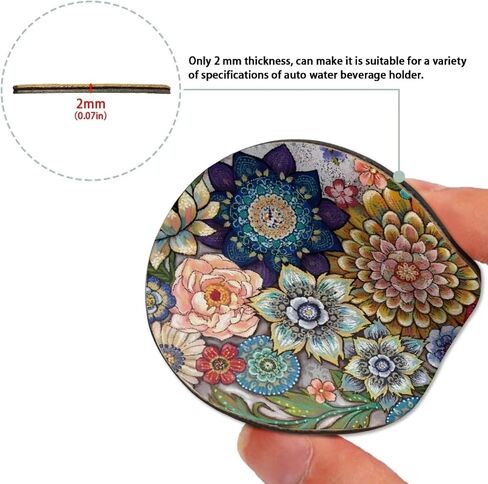 Yewattles 2 حزمة من قواعد الأكواب العالمية للمركبات مع Van Gogh Starry Night مقاومة للماء ومضادة للانزلاق وقابلة للإزالة وحامل أكواب السيارة مناسبة عالميًا لسيارة Van SUV Truck Sedan in Kuwait