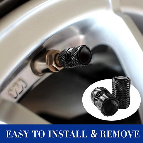 4PCS Tire Valve Stem Caps, Aluminum Tire Valve Cap Set, Universal Stem Covers for Cars Trucks Motorcycles SUVs and Bikes in Saudi Arabia