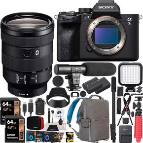 Sony a7S III Full Frame Mirrorless Camera Body FE 24-105mm F4 G OSS Zoom Lens SEL24105G ILCE-7SM3/B Bundle with Deco Gear Photography Backpack Case, Software and Accessories in Kuwait