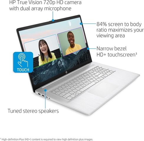 2022 HP High Performance Business Laptop - 17.3" HD+ Touchscreen - AMD Ryzen 5 5500U 6-Core - 32GB DDR4 - 1TB SSD - Natural Silver - WiFi Bluetooth - Windows 11 Pro w/ 32GB USB in Saudi Arabia