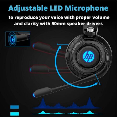 HP Gaming Headphones with Microphone, for PS4, Nintendo Switch, Mac, Laptop, Over Ear Headphones PS4 Headset and LED Light in Saudi Arabia