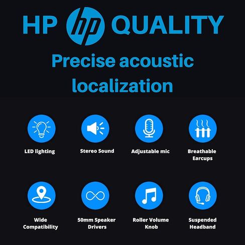 HP Gaming Headphones with Microphone, for PS4, Nintendo Switch, Mac, Laptop, Over Ear Headphones PS4 Headset and LED Light in Saudi Arabia
