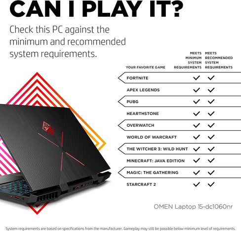 OMEN by HP 2019 15-inch Gaming Laptop, 9th Gen Intel i7-9750H, NVIDIA GeForce RTX 2070 with Max-Q (8 GB), 16 GB RAM, 512 GB Solid-State Drive, VR Ready, Windows 10 Home (15-dc1060nr, Shadow Black) in Kuwait