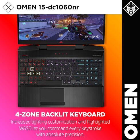 OMEN by HP 2019 15-inch Gaming Laptop, 9th Gen Intel i7-9750H, NVIDIA GeForce RTX 2070 with Max-Q (8 GB), 16 GB RAM, 512 GB Solid-State Drive, VR Ready, Windows 10 Home (15-dc1060nr, Shadow Black) in Kuwait