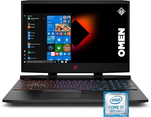 OMEN by HP 2019 15-inch Gaming Laptop, 9th Gen Intel i7-9750H, NVIDIA GeForce RTX 2070 with Max-Q (8 GB), 16 GB RAM, 512 GB Solid-State Drive, VR Ready, Windows 10 Home (15-dc1060nr, Shadow Black) in Kuwait