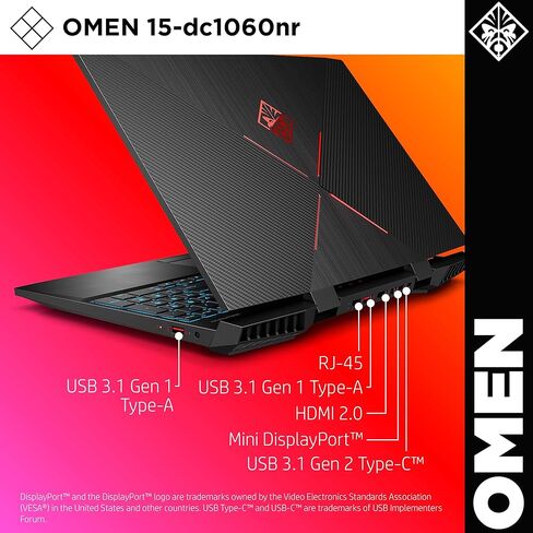 OMEN by HP 2019 15-inch Gaming Laptop, 9th Gen Intel i7-9750H, NVIDIA GeForce RTX 2070 with Max-Q (8 GB), 16 GB RAM, 512 GB Solid-State Drive, VR Ready, Windows 10 Home (15-dc1060nr, Shadow Black) in Kuwait