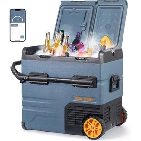 Rock&Rocker 12 Volt Car Refrigerator,59 Quart (55L) 12v Portable refrigerator,Car Fridge Freezer, -4℉-68 Car Cooler 12/24V DC and 100-240V AC for RV, Outdoor Camping APP Control in Saudi Arabia
