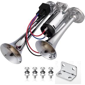 12V Train Horn Kit for Truck Car, 150DB Extended Air Horns Loud Airhorn Kit for Trucks Car Horns Loud Truck Horn Air Horn with Compressor for Truck Boat Train Horn Cars Van Ship in Kuwait