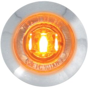 GG Grand General 87060 Amber 1" Mini Wide Angle Single LED Marker Sealed Light with Chrome Plastic Bezel, Amber/Amber