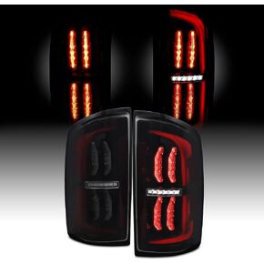 AKKON - Fits 2007-2008 Dodge Ram 1500 07-09 Ram 2500 3500 Pickup LED Red Clear Tail Brake Lights Pair Driver+Passenger in Saudi Arabia