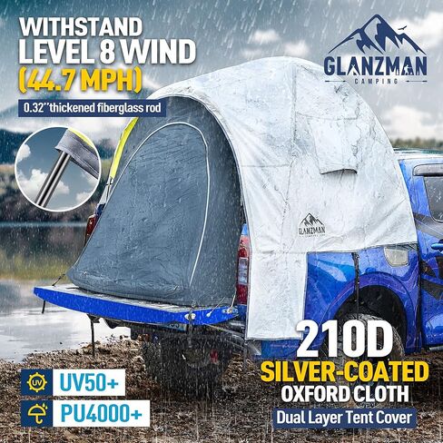 خيمة شاحنة بيك اب، مقاومة للماء PU2000 ملم بطبقة مزدوجة تتسع لشخصين in Kuwait