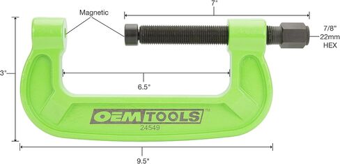 OEMTOOLS 24549 Automotive Bearing Cup Installer, Bearing Clamp, Medium and Light Duty U Joint Installer, Drive Shaft Tool, Impact Rated Steel C Clamp with Magnets in Saudi Arabia