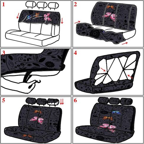 22 Pcs Butterfly Car Seat Covers for Women Butterfly Car Accessories Steering Wheel Cover Cute Butterfly Car Air Vent Clip Car Center Console Pad Cup Holder Seat Belt Pads Keychain for Most Car in Saudi Arabia