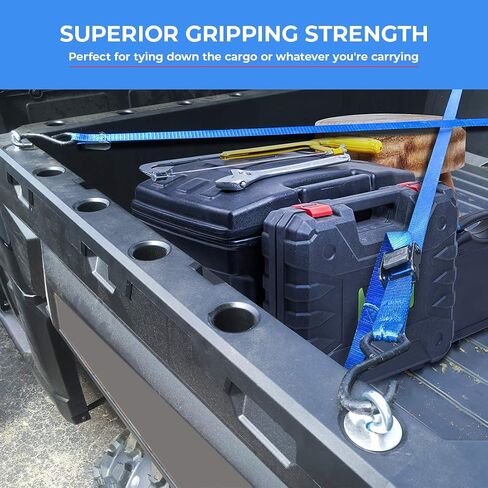 UTV Bed Anchor، kemoto 2 بوصة مجموعة من 5 مراسي ربط لأسفل متوافق مع قفل وقيادة Hole Polaris Ranger (حتى 2021)/General 500 700 800 900 1000 in Saudi Arabia