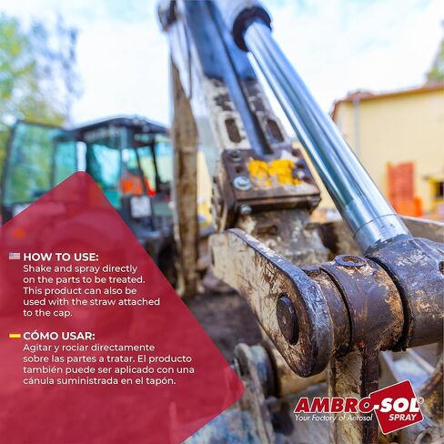 Ambro-Sol - G019 Graphite Grease Spray, Lubricant Ideal for Land Machinery, Agriculture, Construction, 100% Infinite Recyclable Tinplate Spray Canister, NET WT. 10.3 Oz. 400ml. in Saudi Arabia