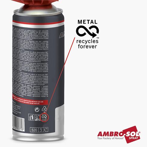 Ambro-Sol - G019 Graphite Grease Spray, Lubricant Ideal for Land Machinery, Agriculture, Construction, 100% Infinite Recyclable Tinplate Spray Canister, NET WT. 10.3 Oz. 400ml. in Saudi Arabia