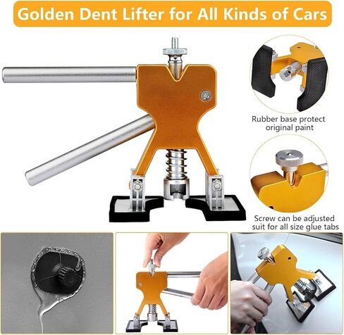 ZEUSFIRE Dent Puller 52PCS Paintless Dent Removal Kit for Car, Dent Repair Kits with Golden Lifter, Bridge Puller Tool & 100W Glue Gun, Dent Remove Kit for Car Body Repair in Kuwait