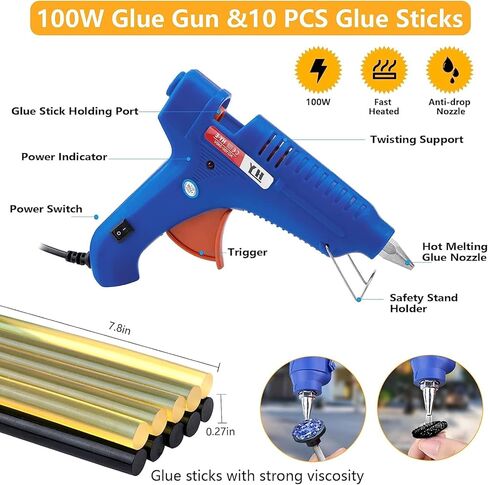 ZEUSFIRE Dent Puller 52PCS Paintless Dent Removal Kit for Car, Dent Repair Kits with Golden Lifter, Bridge Puller Tool & 100W Glue Gun, Dent Remove Kit for Car Body Repair in Kuwait