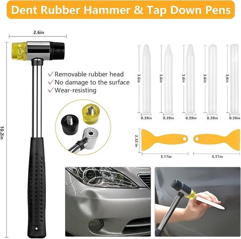ZEUSFIRE Dent Puller 52PCS Paintless Dent Removal Kit for Car, Dent Repair Kits with Golden Lifter, Bridge Puller Tool & 100W Glue Gun, Dent Remove Kit for Car Body Repair in Kuwait