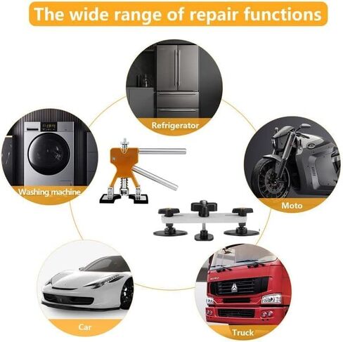 ZEUSFIRE Dent Puller 52PCS Paintless Dent Removal Kit for Car, Dent Repair Kits with Golden Lifter, Bridge Puller Tool & 100W Glue Gun, Dent Remove Kit for Car Body Repair in Kuwait