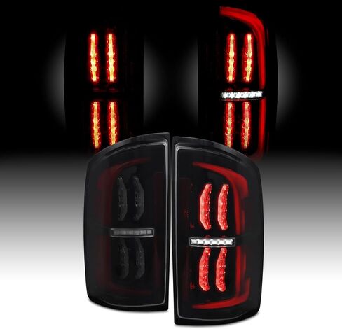 AKKON-يناسب 2007-2008 دودج رام 1500 07-09 رام 2500 3500 بيك اب LED أحمر واضح الذيل أضواء الفرامل زوج السائق + الركاب in Kuwait