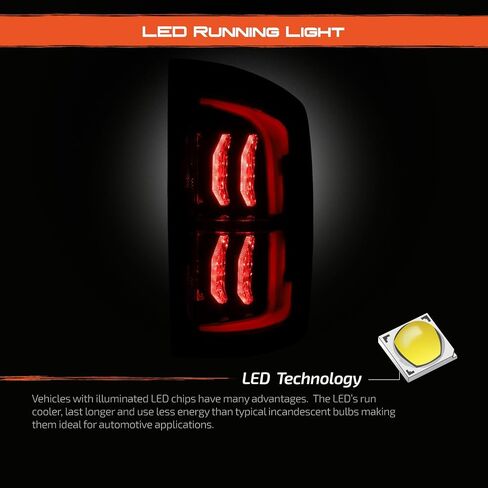 AKKON-يناسب 2007-2008 دودج رام 1500 07-09 رام 2500 3500 بيك اب LED أحمر واضح الذيل أضواء الفرامل زوج السائق + الركاب in Kuwait