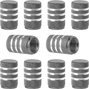 10 Pcs Tire Valve Stem Caps, Anodized Aluminum Tire Valve Cap Set, Corrosion Resistant Stem Covers Universal for Cars Trucks Motorcycles SUVs & Bikes (Black) in Saudi Arabia