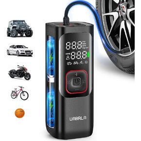 ضاغط هواء محمول لنفخ الاطارات من يوابرلا، مضخة اطارات لاسلكية 160 باوند لكل انش مربع مع مقياس ضغط، مضخة هواء كهربائية أسرع مرتين لاطارات السيارات والدراجات النارية والكرات in Kuwait