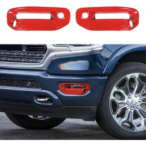 غطاء واقي ضوء الضباب الأمامي من Linskip متوافق مع Dodge RAM 2018 2019 2020 2021 2022 2023، غطاء غطاء ضوء الضباب RAM، ملحقات خارجية لذاكرة الوصول العشوائي (أحمر قطعتين) in Kuwait