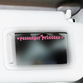 Passenger Princess Decal Sticker, Funny Vinyl Car Decal Passenger Princess Car Accessories, Car Window Rearview Mirro Cute Passenger Princess Sticker Men Women Girls Cute Queen, Pink