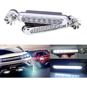 2 Pcs/Set 8 LED Wind Powered Vehicle Daytime Running Light Lamp, Car Lamp No Need External Power Supply, Waterproof Car Wind Energy Daytime Light, Auto LED Daytime Running Lights (White) in Saudi Arabia