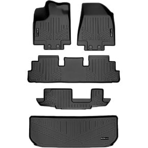 SMARTLINER Custom Fit Floor Mats 3 Rows and Cargo Liner Behind 3rd Row Set Black Compatible with 2022-2023 Infiniti QX60 (7 Passenger Models Only) in Kuwait