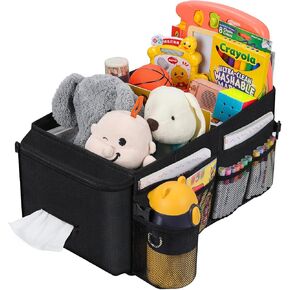 Car Organizer- Car Seat Organizer for Front Seat Back Seat Between Seats, Car Storage Organizer for Kids Adults with Multi-Pockets-Car Organizers and Storage with Adjustable Dividers& Tissue Pocket