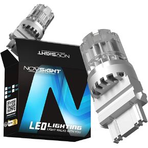 NOVSIGHT 2023 3156 3157 أضواء خلفية، 300% أبيض ساطع للغاية 3047 3057 لمبة أضواء عكسية احتياطية، قيادة أكثر أمانًا 3056 3356 4156 مصابيح LED لأضواء وقوف السيارات، DRL، حزمة من 2 in Kuwait