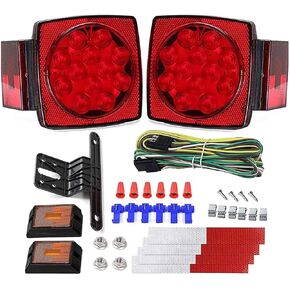 Cyfie LED Trailer Lights Kit, 12V Steel Trailer Tail Lights Boxes Housing with 2 Inch Round RedSide Lights and 6 Inch Oval Red Trailer Light, IP67 Waterproof in Saudi Arabia
