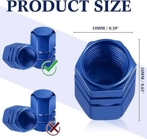 Datanly 50 Pcs Tire Valve Stem Caps Hexagon Tire Valve Caps for Car Tires Universal Heavy Duty Stem Covers for Car Leak Proof Aluminum Alloy Stem Cover, Blue in Saudi Arabia