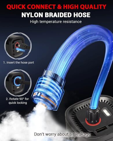 ضاغط هواء محمول لنفخ الاطارات من يوابرلا، مضخة اطارات لاسلكية 160 باوند لكل انش مربع مع مقياس ضغط، مضخة هواء كهربائية أسرع مرتين لاطارات السيارات والدراجات النارية والكرات in Kuwait