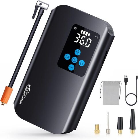 Nulksen Tire Inflator Portable Air Compressor, 150 PSI Cordless Air Pump for Car Tires with 7800mAh Battery, Tire Pump with Pressure Gauge for Car Bicycle Motorcycle Ball, Electric Bike Pump in Saudi Arabia