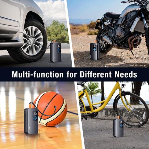 Nulksen Tire Inflator Portable Air Compressor, 150 PSI Cordless Air Pump for Car Tires with 7800mAh Battery, Tire Pump with Pressure Gauge for Car Bicycle Motorcycle Ball, Electric Bike Pump in Saudi Arabia