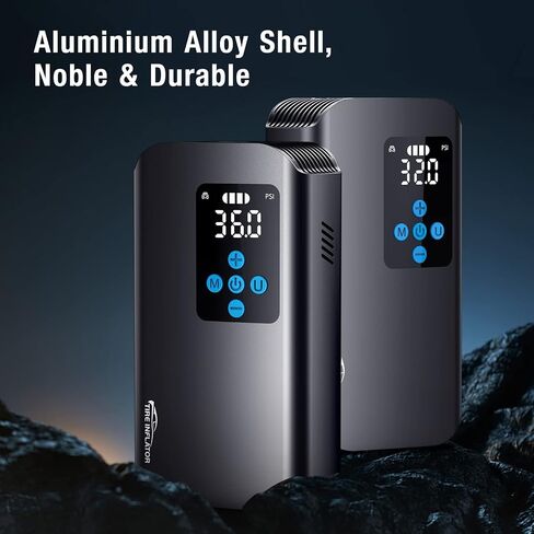 Nulksen Tire Inflator Portable Air Compressor, 150 PSI Cordless Air Pump for Car Tires with 7800mAh Battery, Tire Pump with Pressure Gauge for Car Bicycle Motorcycle Ball, Electric Bike Pump in Saudi Arabia