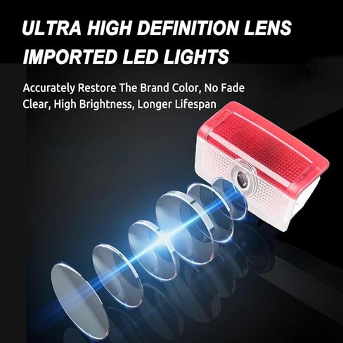 4PCS Car Door Lights Logo Projector, Led Door Courtesy Welcome Lights Compatible with Mercedes Benz A/B/C/E/ML/GL/GLE/GLC/GLA/M Series Accessories in Kuwait