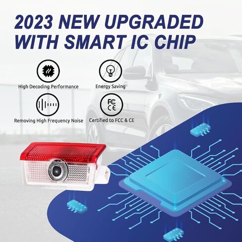 4PCS Car Door Lights Logo Projector, Led Door Courtesy Welcome Lights Compatible with Mercedes Benz A/B/C/E/ML/GL/GLE/GLC/GLA/M Series Accessories in Kuwait