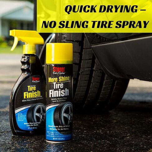 Stoner Car Care 91094 12-Ounce More Shine Tire Finish Non-Greasy Spray Enhances and Restores Your Tires Natural Color, Pack of 1 in Saudi Arabia