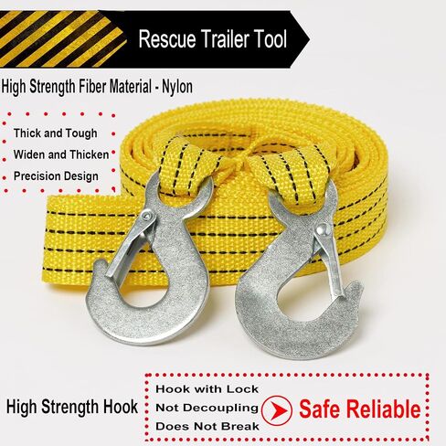 Heavy Duty Tow Strap- 6614 LB Break Strength,Recovery Tow Strap Use for Emergency Road Towing Rope in Saudi Arabia