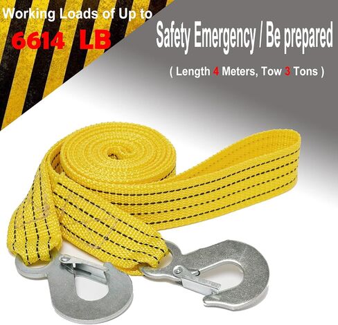 Heavy Duty Tow Strap- 6614 LB Break Strength,Recovery Tow Strap Use for Emergency Road Towing Rope in Saudi Arabia