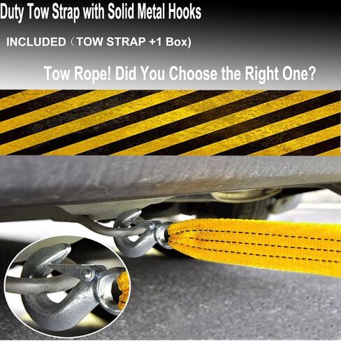 Heavy Duty Tow Strap- 6614 LB Break Strength,Recovery Tow Strap Use for Emergency Road Towing Rope in Saudi Arabia